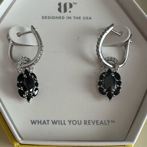 Bomb Party on rhodium black onyx earrings